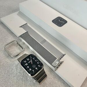 Apple Smartwatch with Silver Band and Case